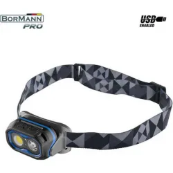 Bormann Επαναφορτιζόμενος Φακός Κεφαλής LED IPX6 με Μέγιστη Φωτεινότητα 200lm