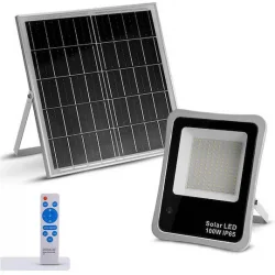 Bormann BLF2350 Ηλιακός Προβολέας LED 100W Ψυχρό Λευκό 6500K με Φωτοκύτταρο και Τηλεχειριστήριο