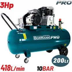 Bormann Pro BAT5090 Μονοφασικό Κομπρεσέρ Αέρος 96dB με Ισχύ 3hp και Αεροφυλάκιο 200lt