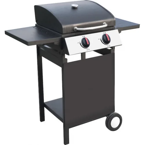 Bormann BBQ2000 Ψησταριά Υγραερίου Μαντεμένιας Σχάρας 45x45εκ. με 2 Εστίες 7.2kW