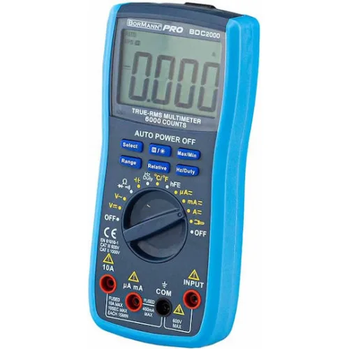 Bormann Pro BDC2000 600V Ψηφιακό Πολύμετρο με Μέτρηση AC / DC / Αντίστασης / Χωρητικότητας / Θερμοκρασίας
