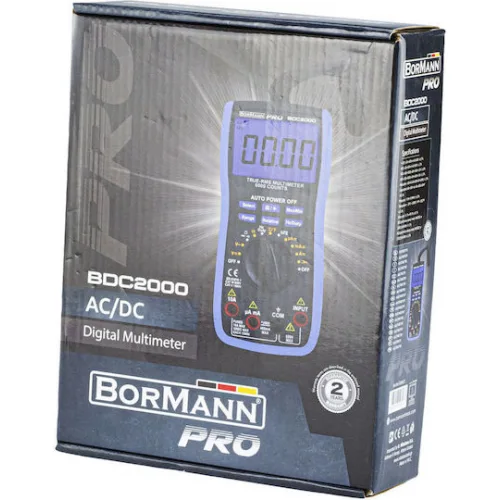 Bormann Pro BDC2000 600V Ψηφιακό Πολύμετρο με Μέτρηση AC / DC / Αντίστασης / Χωρητικότητας / Θερμοκρασίας