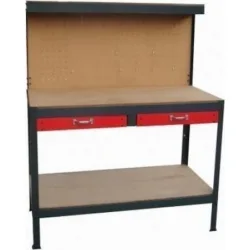 Bormann BWB1200 Πάγκος Εργασίας 120x60x155cm με Πλάτη και 2 Συρτάρια 011811