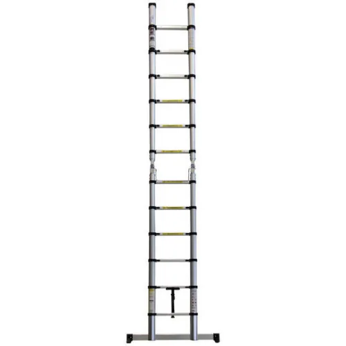 Bormann Pro Τηλεσκοπική Σκάλα Αλουμινίου Διπλή 12 Σκαλιών Μέγιστου Ύψους 3.8m BHL5710