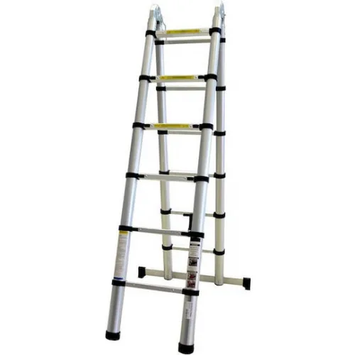 Bormann Pro Τηλεσκοπική Σκάλα Αλουμινίου Διπλή 14 Σκαλιών Μέγιστου Ύψους 4.4m BHL5720