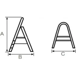 Bormann BHL6003 Σκαλοσκαμπό Σιδήρου 3 Σκαλιών