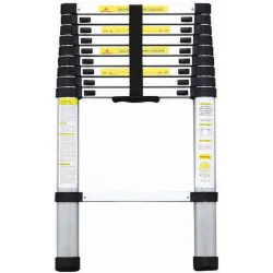 Bormann Τηλεσκοπική Σκάλα Αλουμινίου Μονή 10 Σκαλιών Μέγιστου Ύψους 3.2m BHL7010