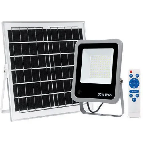 Bormann BLF2150 Στεγανός Ηλιακός Προβολέας LED 50W Ψυχρό Λευκό 6500K με Φωτοκύτταρο και Τηλεχειριστήριο IP65