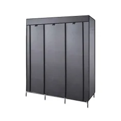 Bormann BPC1500 Υφασμάτινη Ντουλάπα με Φερμουάρ και Ράφια σε Γκρι Χρώμα 130x45x175cm