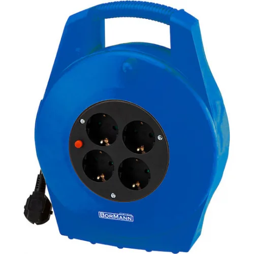 Bormann BCR2220 Μπαλαντέζα Καρούλι Κλειστού Τύπου 4 Θέσεων με Καλώδιο 15m Διατομή 3 x 1.5mm² και Γείωση