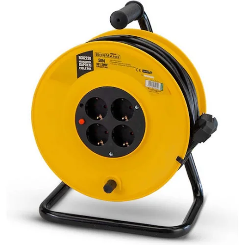 Bormann BCR2230 Μπαλαντέζα Καρούλι 4 Θέσεων με Καλώδιο 50m Διατομή 3 x 1.5mm² και Γείωση