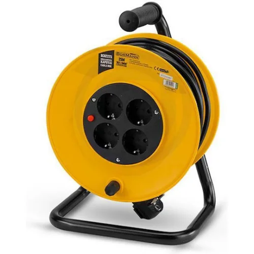 Bormann BCR2230 Μπαλαντέζα Καρούλι 4 Θέσεων με Καλώδιο 50m Διατομή 3 x 1.5mm² και Γείωση