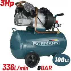 Bormann BAT5015 Μονοφασικό Κομπρεσέρ Αέρος με Ισχύ 3hp και Αεροφυλάκιο 100lt