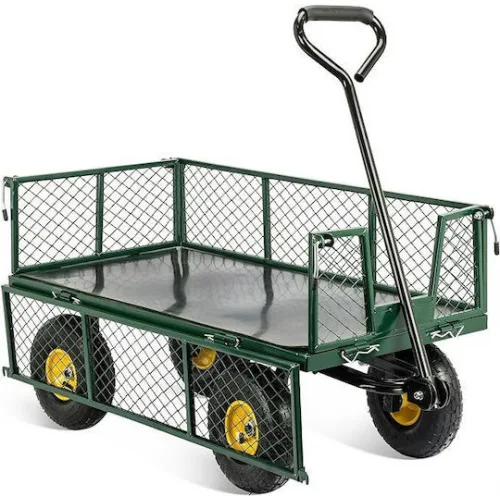 BWB3600 Ρυμουλκούμενο Καρότσι Κήπου Μεταλλικό Τετράτροχο με Μέγιστο Βάρος Φορτίου 300kg