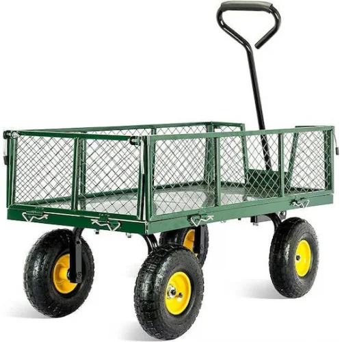 BWB3600 Ρυμουλκούμενο Καρότσι Κήπου Μεταλλικό Τετράτροχο με Μέγιστο Βάρος Φορτίου 300kg
