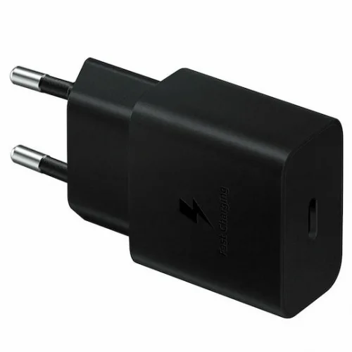 Samsung Φορτιστής με Θύρα USB-C και Καλώδιο USB-C - USB-C 15W Power Delivery Μαύρος (EP-T1510X)
