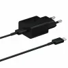 Samsung Φορτιστής με Θύρα USB-C και Καλώδιο USB-C - USB-C 15W Power Delivery Μαύρος (EP-T1510X)