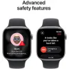 Apple Watch Series 11 Aluminium 46mm Αδιάβροχο με Παλμογράφο (Grey Aluminium Case with Black Sport Band - M/L)