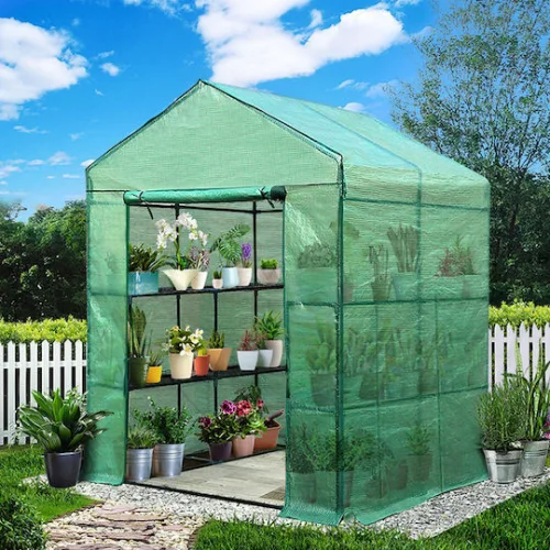 Nakayama Nfc1000 Θερμοκήπιο Τύπου Σπίτι με Μεταλλικό Σκελετό και Ράφια 1.43x1.43x1.95m