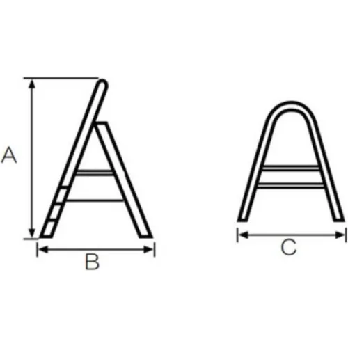 Bormann Σκαλοσκαμπό Σιδήρου 3 Σκαλιών 26cm