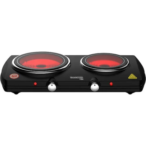 Bormann BEP3210 Επιτραπέζια Εστία Κεραμική Διπλή Μαύρη