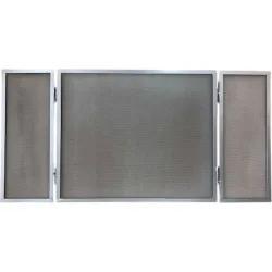 Bormann Μεταλλικό Προστατευτικό Τζακιού με 3 Φύλλα 102x51cm Ασημί