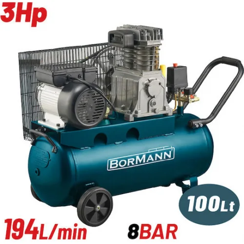 Bormann Bat5016 Μονοφασικό Κομπρεσέρ Αέρος με Αεροφυλάκιο 100lt