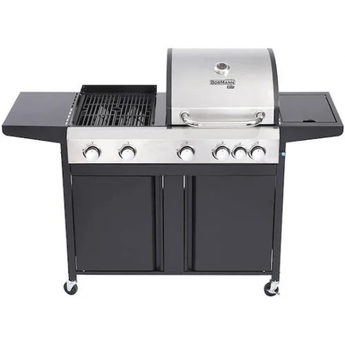 Bormann BBQ5060 Ψησταριά Υγραερίου Σχάρας 53x45εκ. με 5 Εστίες 20.5kW και Πλαϊνό Μάτι