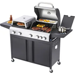 Bormann BBQ5060 Ψησταριά Υγραερίου Σχάρας 53x45εκ. με 5 Εστίες 20.5kW και Πλαϊνό Μάτι
