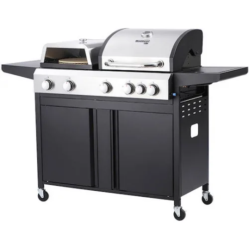 Bormann BBQ5060 Ψησταριά Υγραερίου Σχάρας 53x45εκ. με 5 Εστίες 20.5kW και Πλαϊνό Μάτι