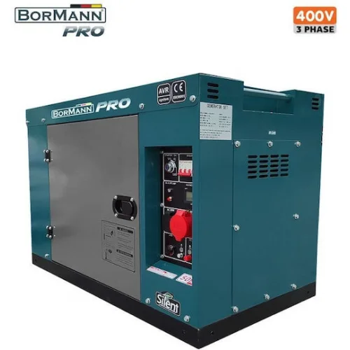Bormann Pro BGB9800 Τριφασική Αθόρυβη Γεννήτρια Πετρελαίου με Μίζα, Ρόδες και Μέγιστη Ισχύ 11.25kVA