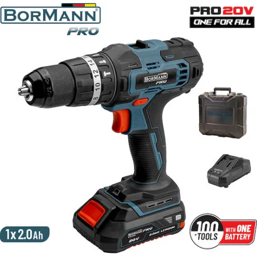 Bormann Pro Κρουστικό Δραπανοκατσάβιδο Μπαταρίας Brushless 20V 1x2Ah