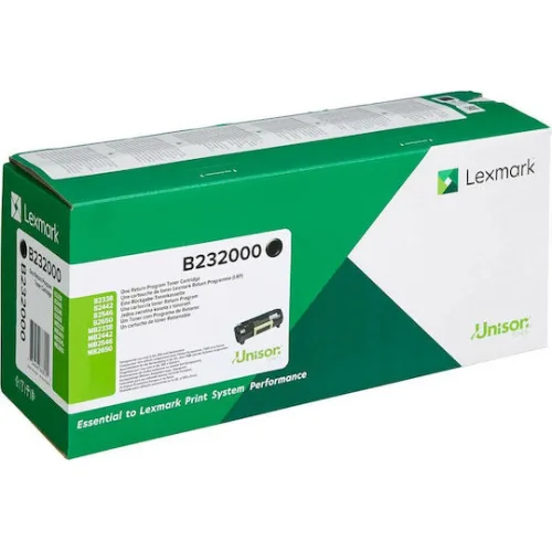 Lexmark B232000 Γνήσιο Toner Laser Εκτυπωτή Μαύρο Return Program 3000 Σελίδων