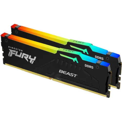 Kingston Fury Beast RGB DDR5 32GB RAM με 2x16GB Modules και Ταχύτητα 6000 για Desktop