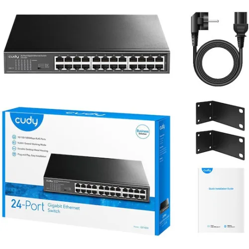 CUDY Switch GS1024 24-Port Gigabit Unmanaged