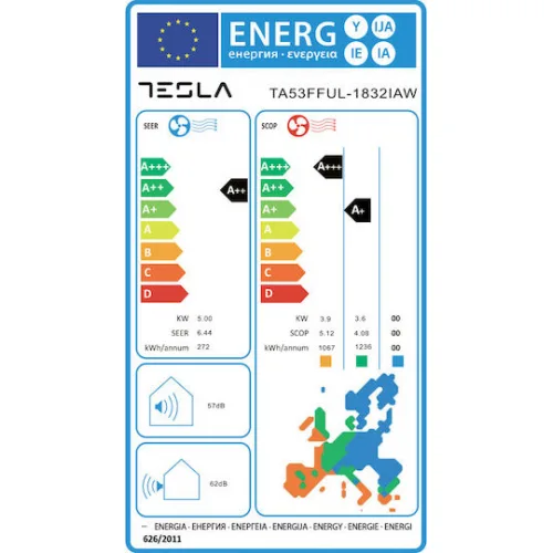 Tesla Select Κλιματιστικό Inverter 18000 BTU A++/A+ με WiFi