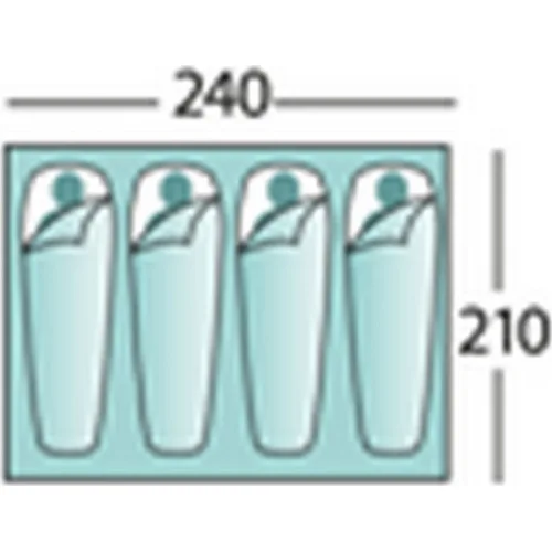 Campus Αυτόματη Σκηνή Camping Igloo Πράσινη 3 Εποχών για 5 Άτομα 240x210x145εκ.