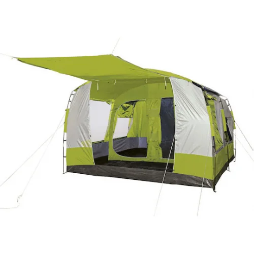 Campus Καλοκαιρινή Σκηνή Camping Τούνελ Πράσινη με Διπλό Πανί για 7 Άτομα 400x330x220εκ.