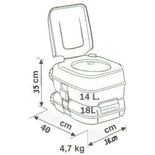 Visa Potty Χημική Τουαλέτα Visa Lux 18lt