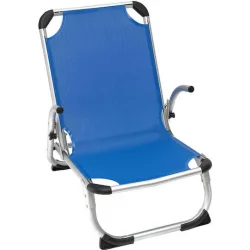 Myresort Καρεκλάκι Παραλίας Αλουμινίου με Ψηλή Πλάτη Μπλε 52x60x67εκ.