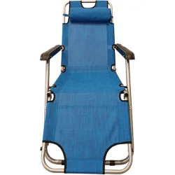 Campus Ξαπλώστρα-Πολυθρόνα Παραλίας με Ανάκλιση 4 Θέσεων Μπλε 60εκ.