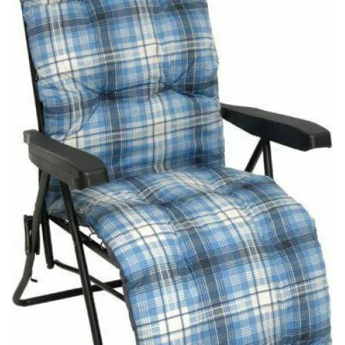 Velco Ξαπλώστρα-Πολυθρόνα Παραλίας με Ανάκλιση Πολλαπλών Θέσεων Μπλε 80x59x100εκ.