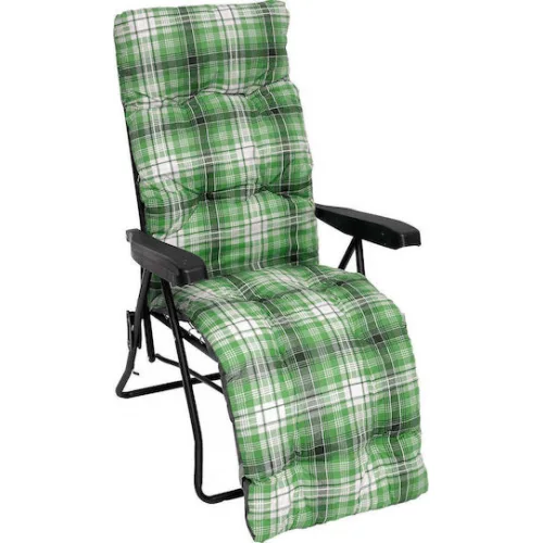Velco 152-9014 Ξαπλώστρα-Πολυθρόνα Παραλίας με Ανάκλιση Πολλαπλών Θέσεων Πράσινη 104x48εκ.