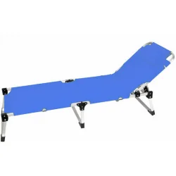 Campus Ξαπλώστρα Παραλίας Μπλε Πτυσσόμενη Αλουμινίου 190x58x30εκ.