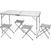 Campus Τραπεζαρία Πικ-Νικ Αλουμινίου Πτυσσόμενη σε Βαλιτσάκι 120x60x70cm Λευκό 5τμχ