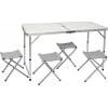 Campus Τραπεζαρία Πικ-Νικ Αλουμινίου Πτυσσόμενη σε Βαλιτσάκι 120x60x70cm Λευκό 5τμχ