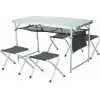 Campus Τραπεζαρία Πικ-Νικ Αλουμινίου Πτυσσόμενη σε Βαλιτσάκι 120x60x70cm Λευκό 5τμχ