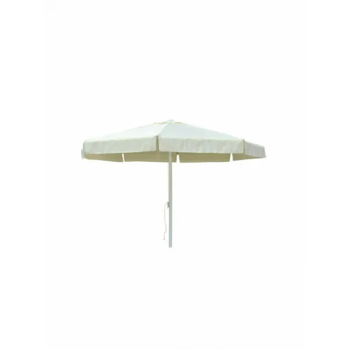 Επαγγελματική Ομπρέλα Δαπέδου Στρογγυλή Αλουμινίου Εκρού με Βολάν Φ3m
