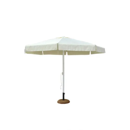 Επαγγελματική Ομπρέλα Δαπέδου Στρογγυλή Αλουμινίου Εκρού με Βολάν Φ3m