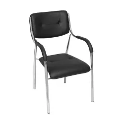 Πολυθρόνα Επισκέπτη με Μπράτσα Μαύρη 49x45x85cm Πολυθρόνα Επισκέπτη με Μπράτσα Μαύρη 49x45x85cm